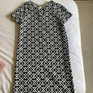 Zara Basic Black and White Geometric Design Dress, Size XS